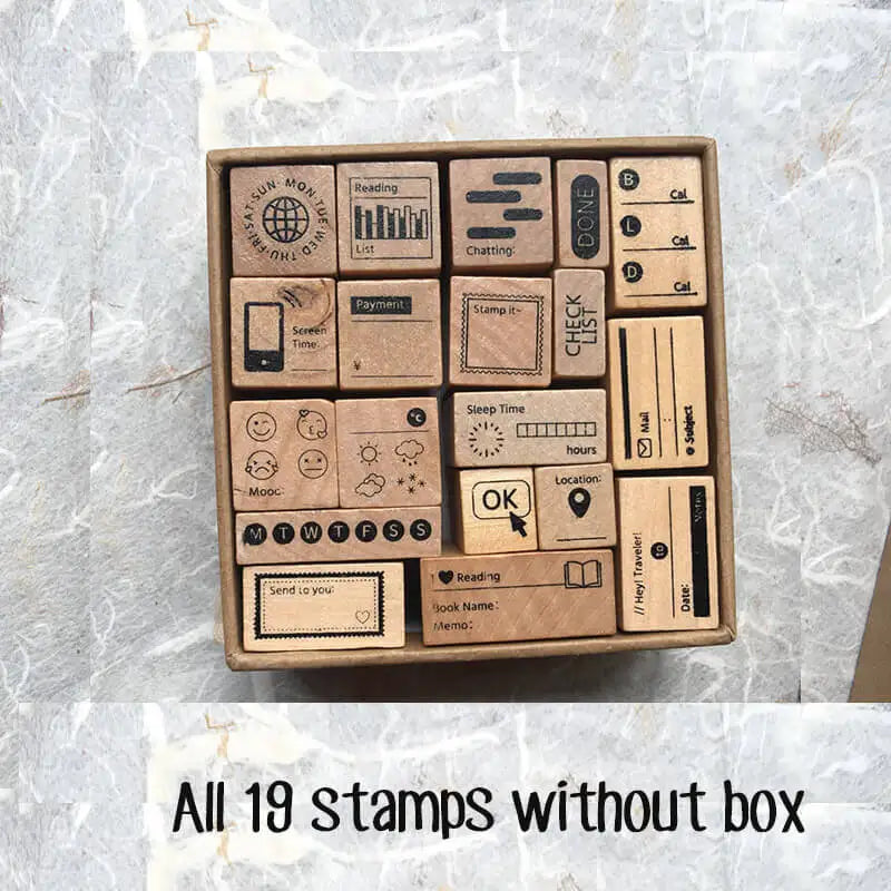 Handmade Map Making Stamp Kit (19 Pcs)