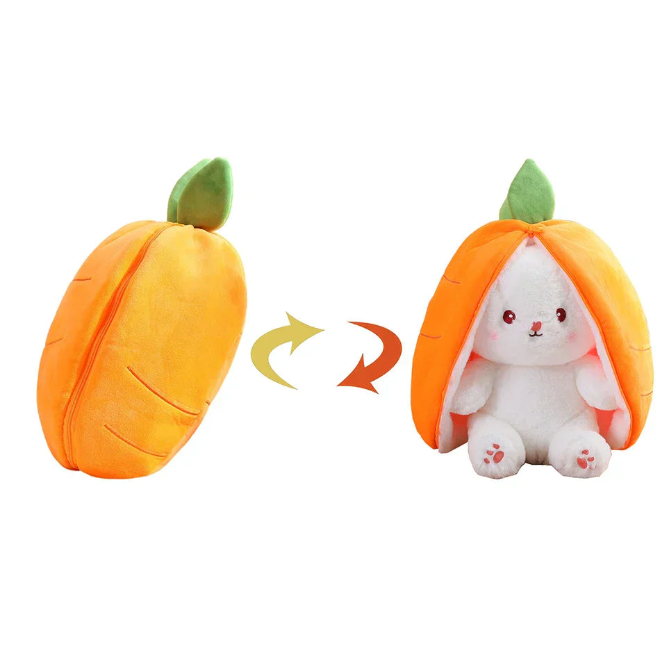 Strawberry Bunny Transformed into Little Rabbit Fruit Doll Plush Toy