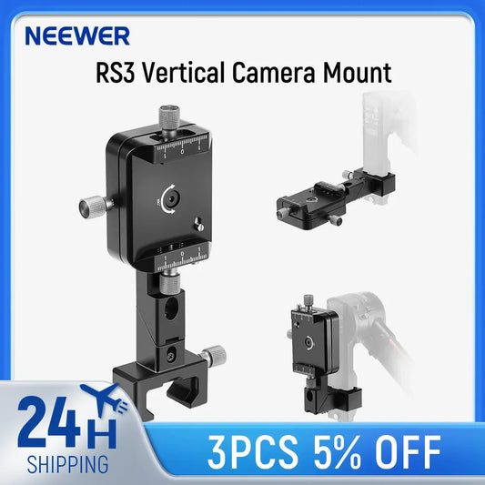 RS4 RS3 Vertical Camera Mount Compatible with DJI Ronin RS 4 3 2 Pro Gimbal Stabilizer, 1s Quick Vertical to Horizontal Switch Anti Drop 180° Rotating Base for YouTube TikTok Vlog Video