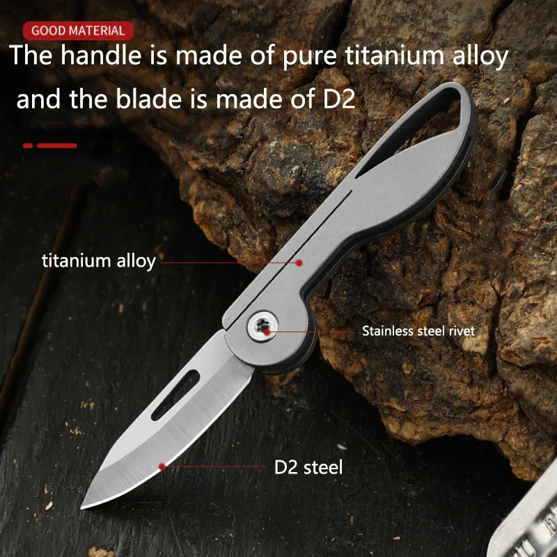 Mini Titanium Alloy Folding Pocket Knife