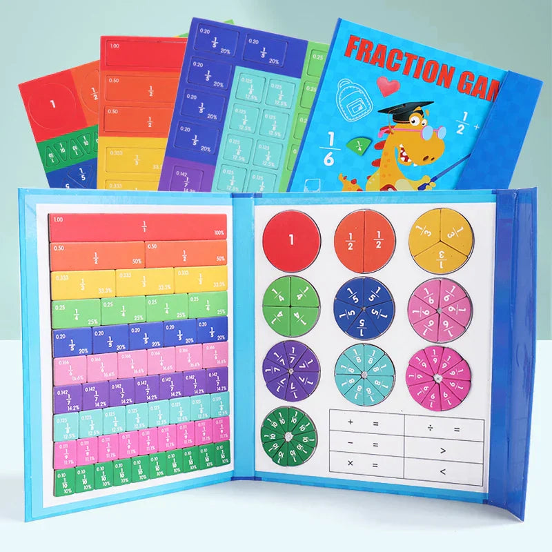 Montessori Magnetic Book Fraction Puzzle For Children