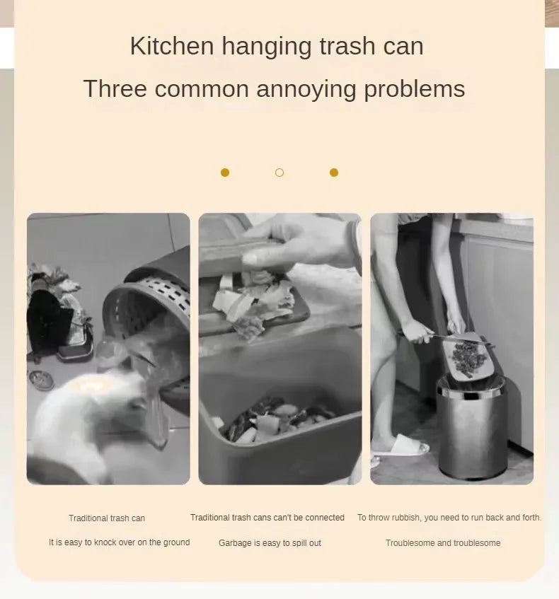 Hanging Trash Can for Kitchen Cabinet Door