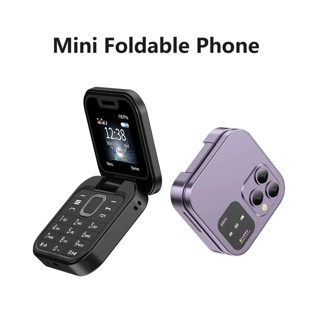 Mini Flip Mobile Phone 2 SIM Card Small Display Foldable Cell Phone 1