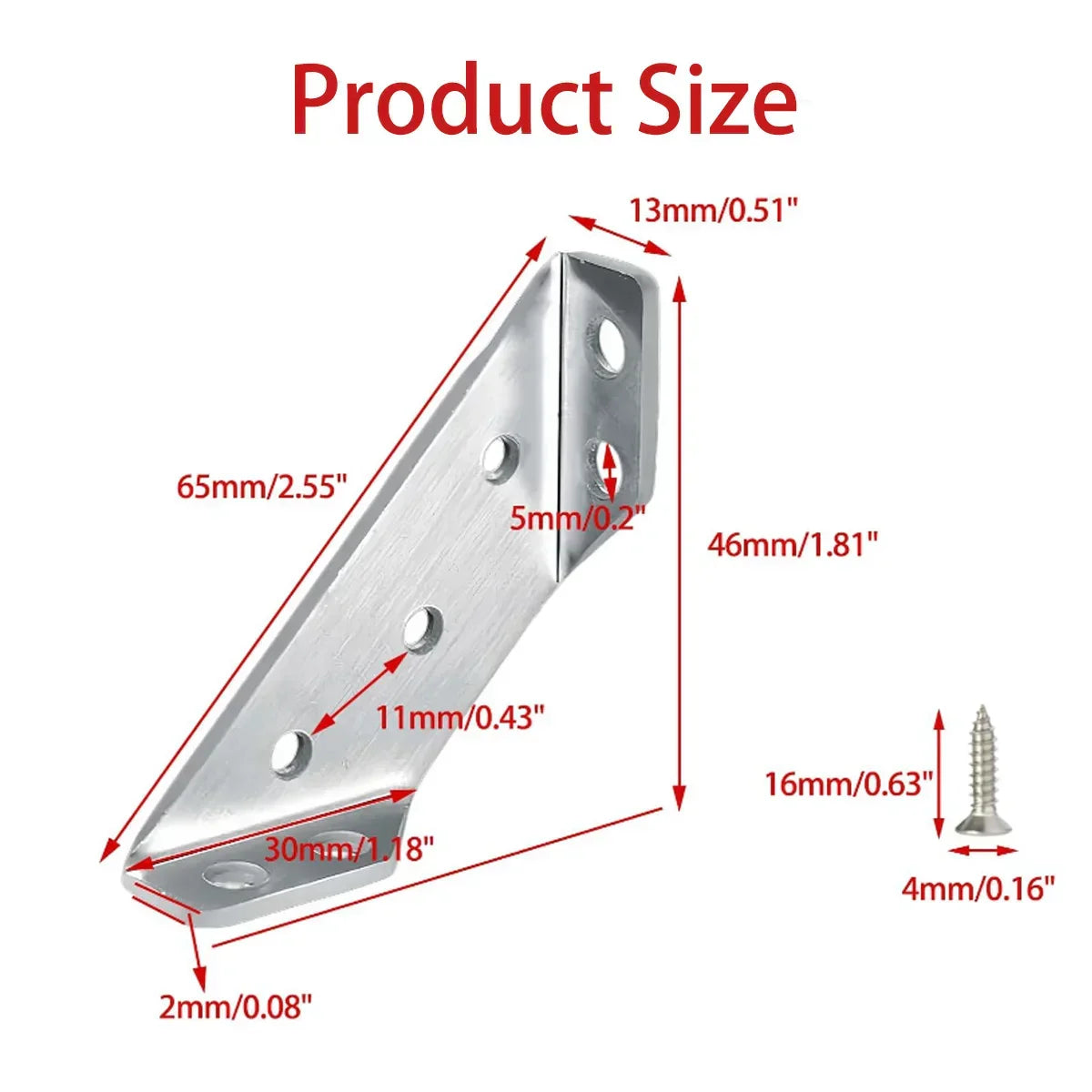 Universal Stainless Steel Furniture Corner Connector（With screws）