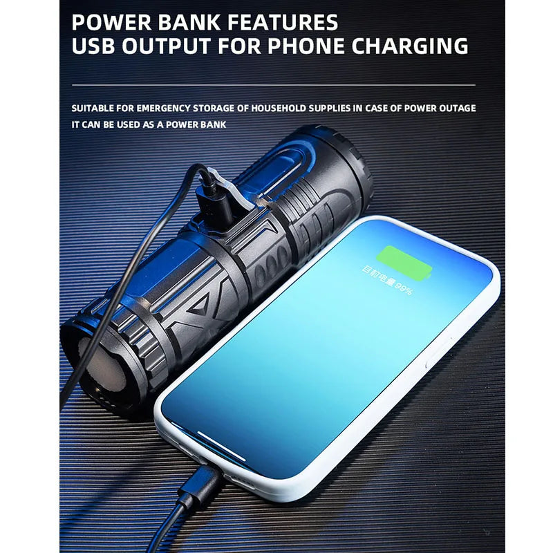 Strong light flashlight ultra -bright outdoor long -range laser multi -function flashlight