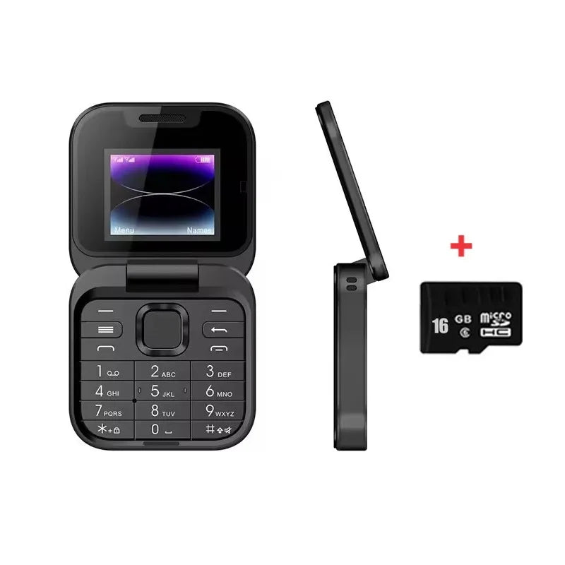 Mini Flip Mobile Phone 2 SIM Card Small Display Foldable Cell Phone 1
