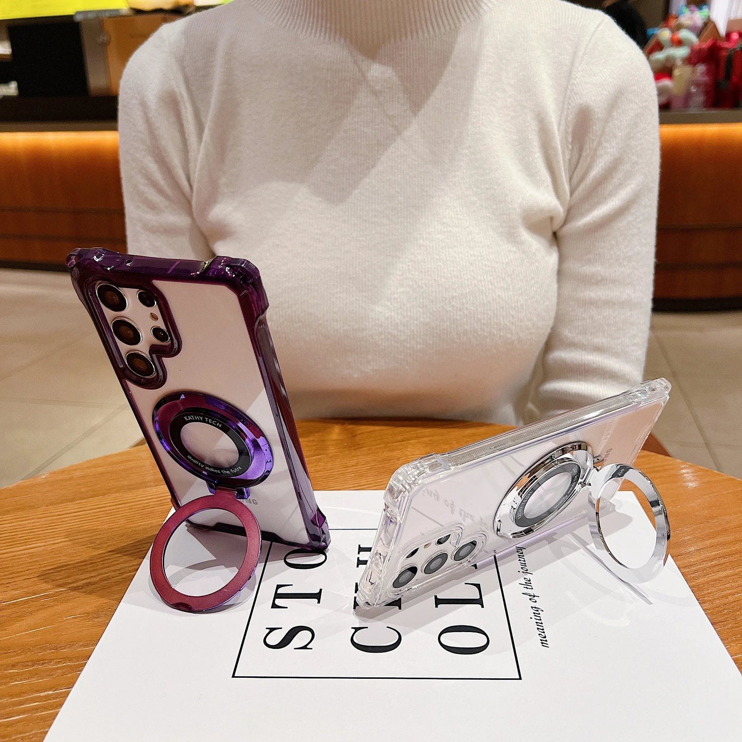 Electroplated Magnetic Stand Mobile Phone Cases For Samsung