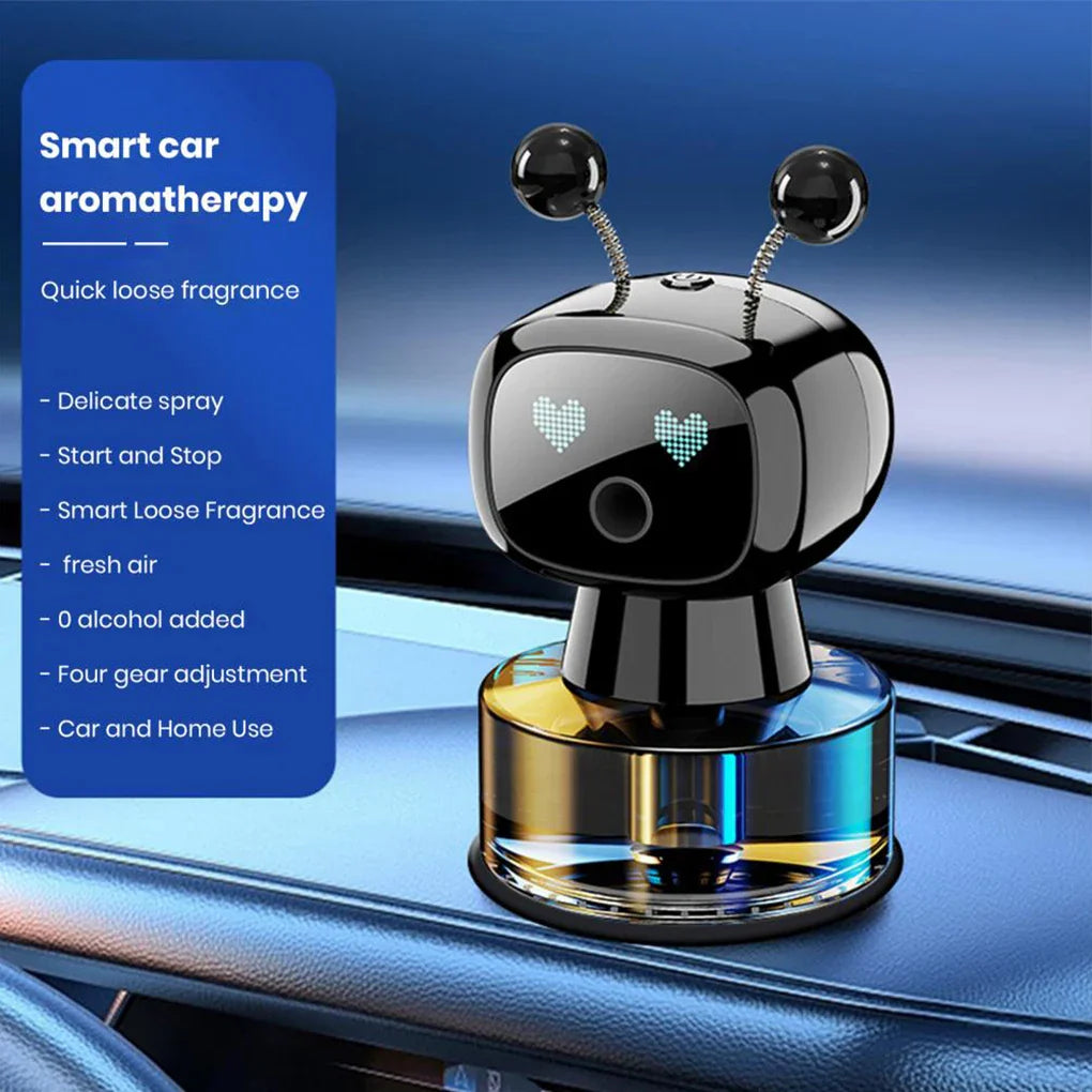 Smart Robot Car Aroma Diffuser, Car Air Freshener Diffuser, Fillable Car Aroma Diffuser, Car Air Freshener Automatic Spray,Capacity Long-Lasting Fragrance
