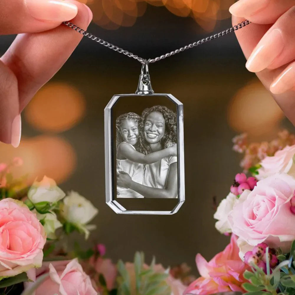For Memorial - I Will Carry You With Me Until I See You Again Transparent Photo Custom Necklace
