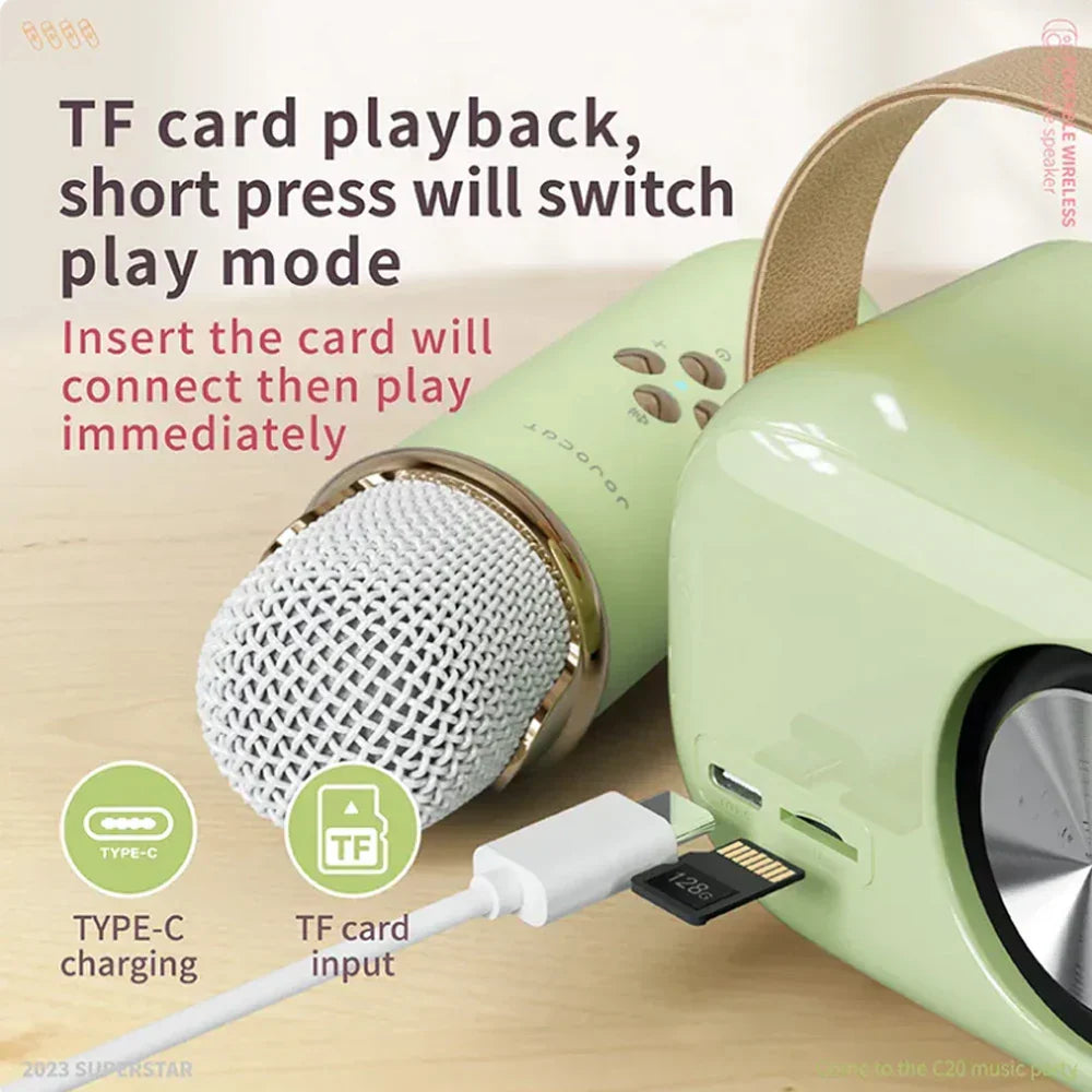 Portable Bluetooth Speaker with Wireless Microphone