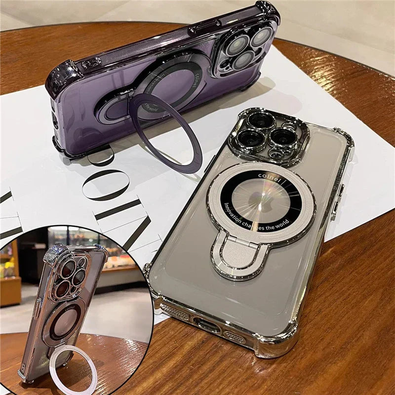 Airbag Four Corners Anti-Drop Magnetic Bracket Case Cover for iPhone