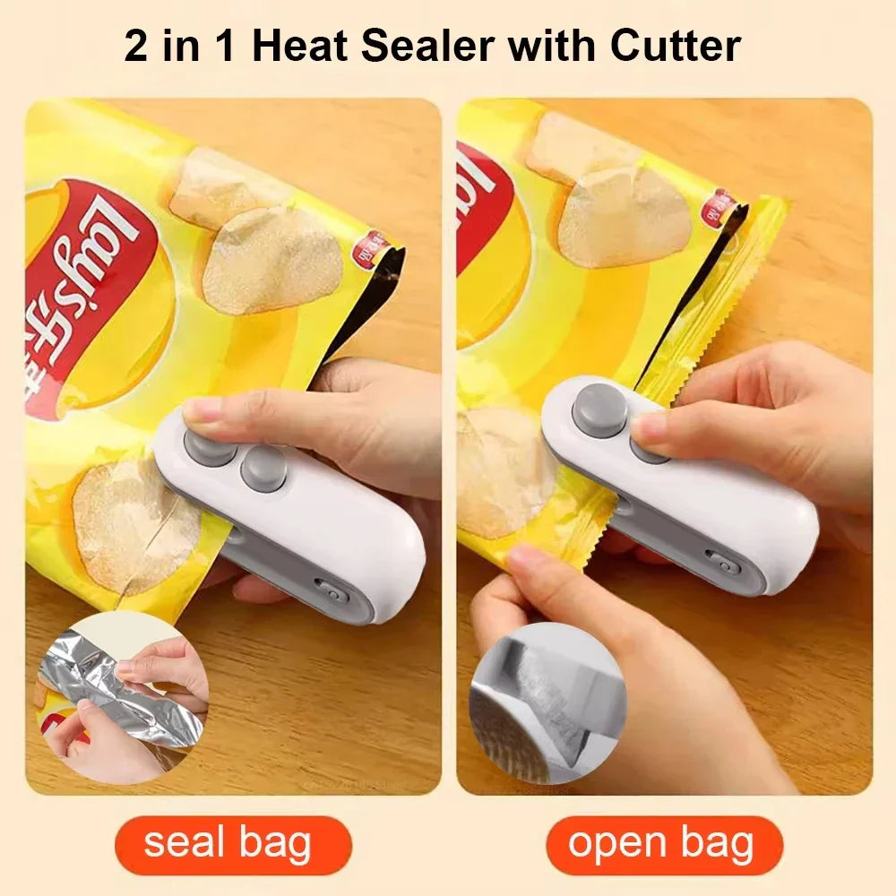Small 2-in-1 Rechargeable Magnetic Snack Sealer Household Mini Sealing Machine