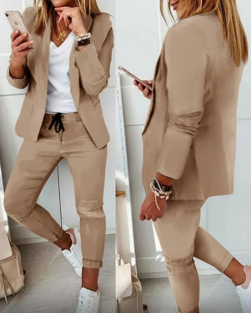 Jacket and wide-leg pants set (ALL Color)