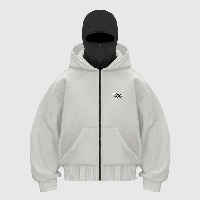 Trends Double layer hooded sweatshirt Mask Hoodie