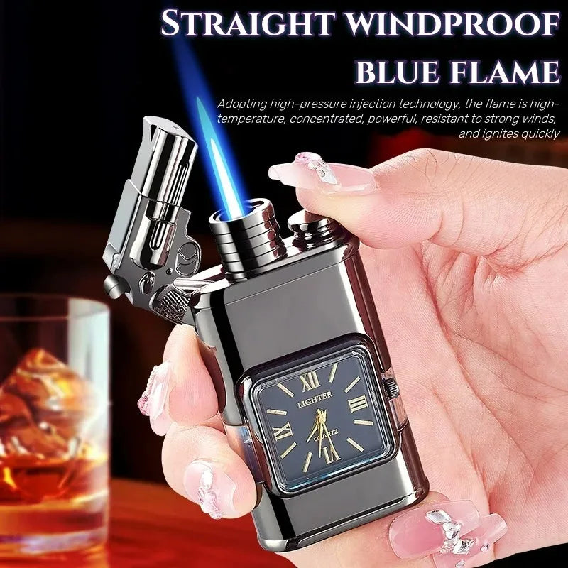 Windproof Lighter Vintage Watch Bezel Jet flame Torch