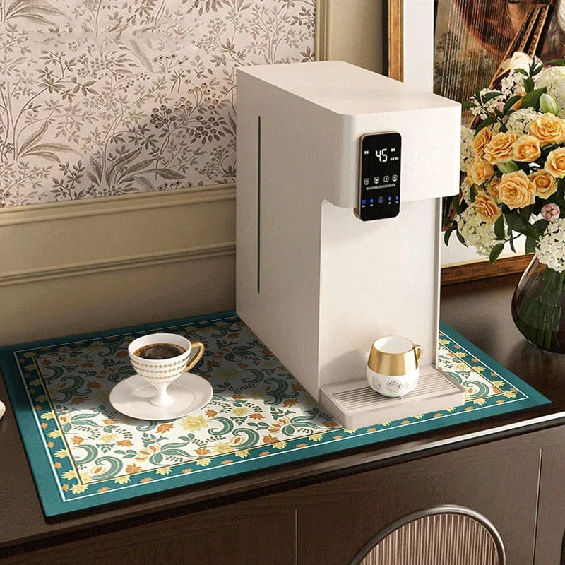 Retro Quick-Drying Water-Draining Mat for Kitchen Bar Countertops