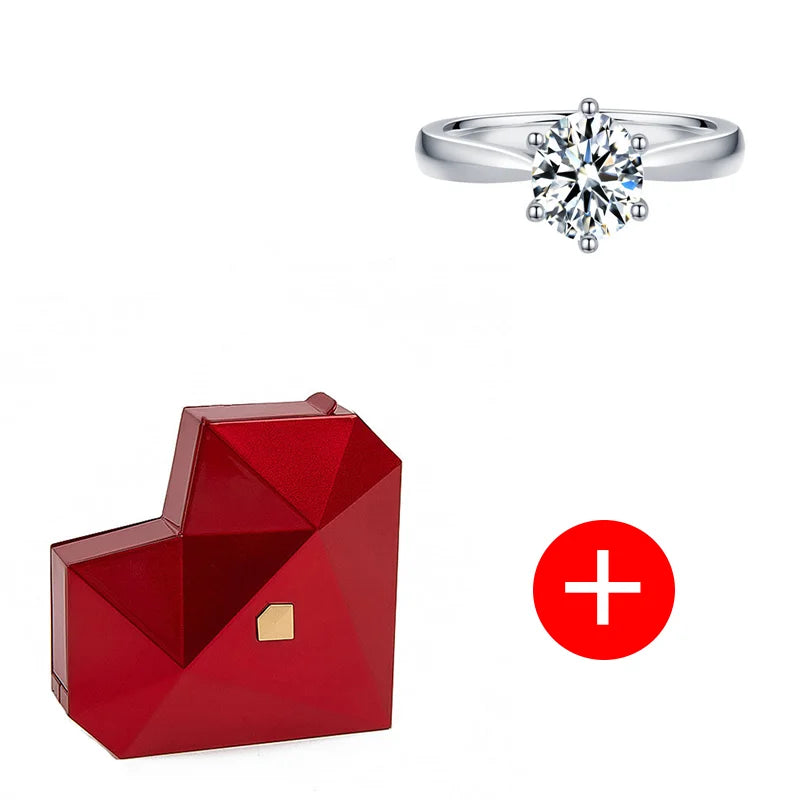 Heart Ring Box with Heart Promise Ring Open Adjustable Ring Multicolor Gift For Lover For Her