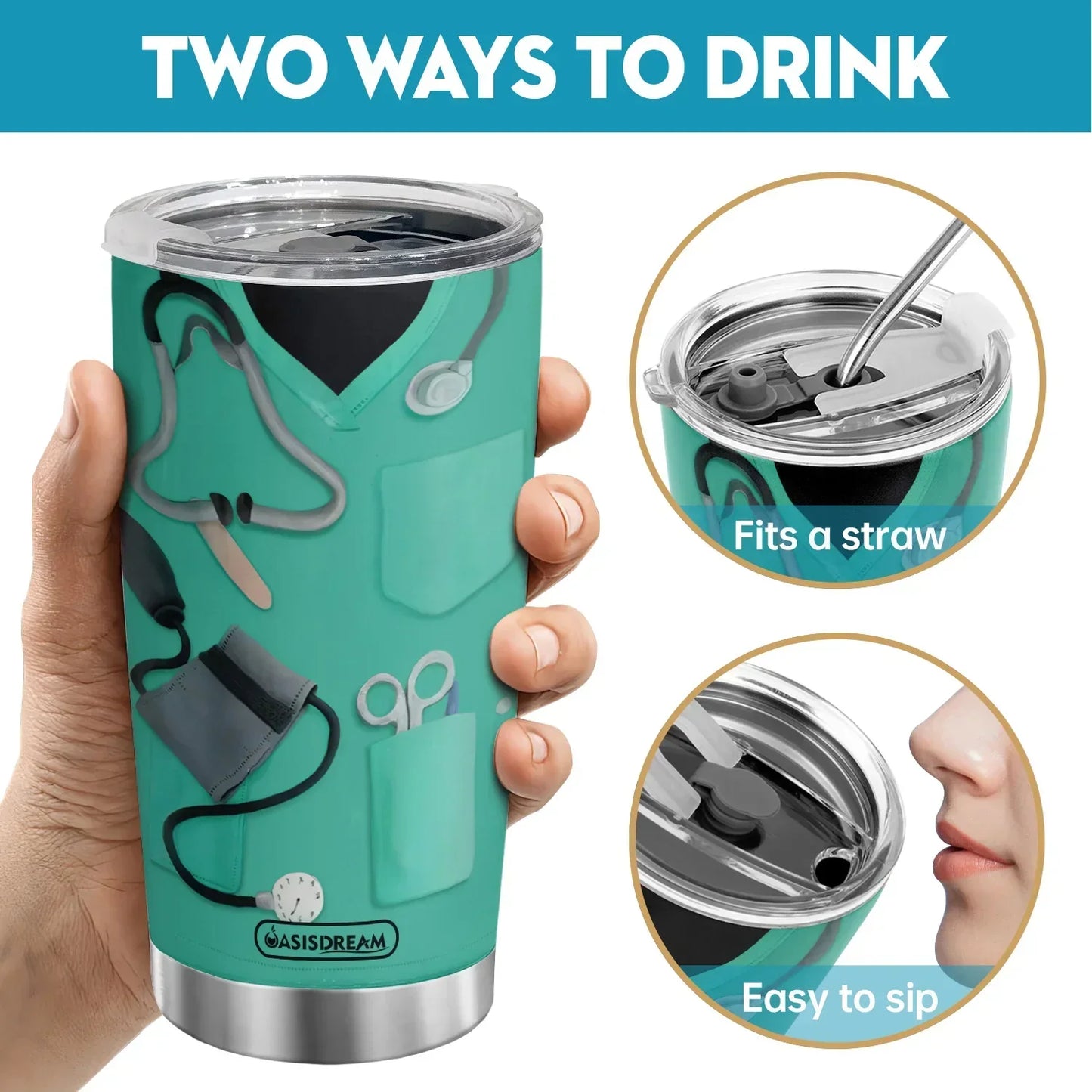 Custom Text and Accessories Tumbler Cup Medical Gift for Nurse
