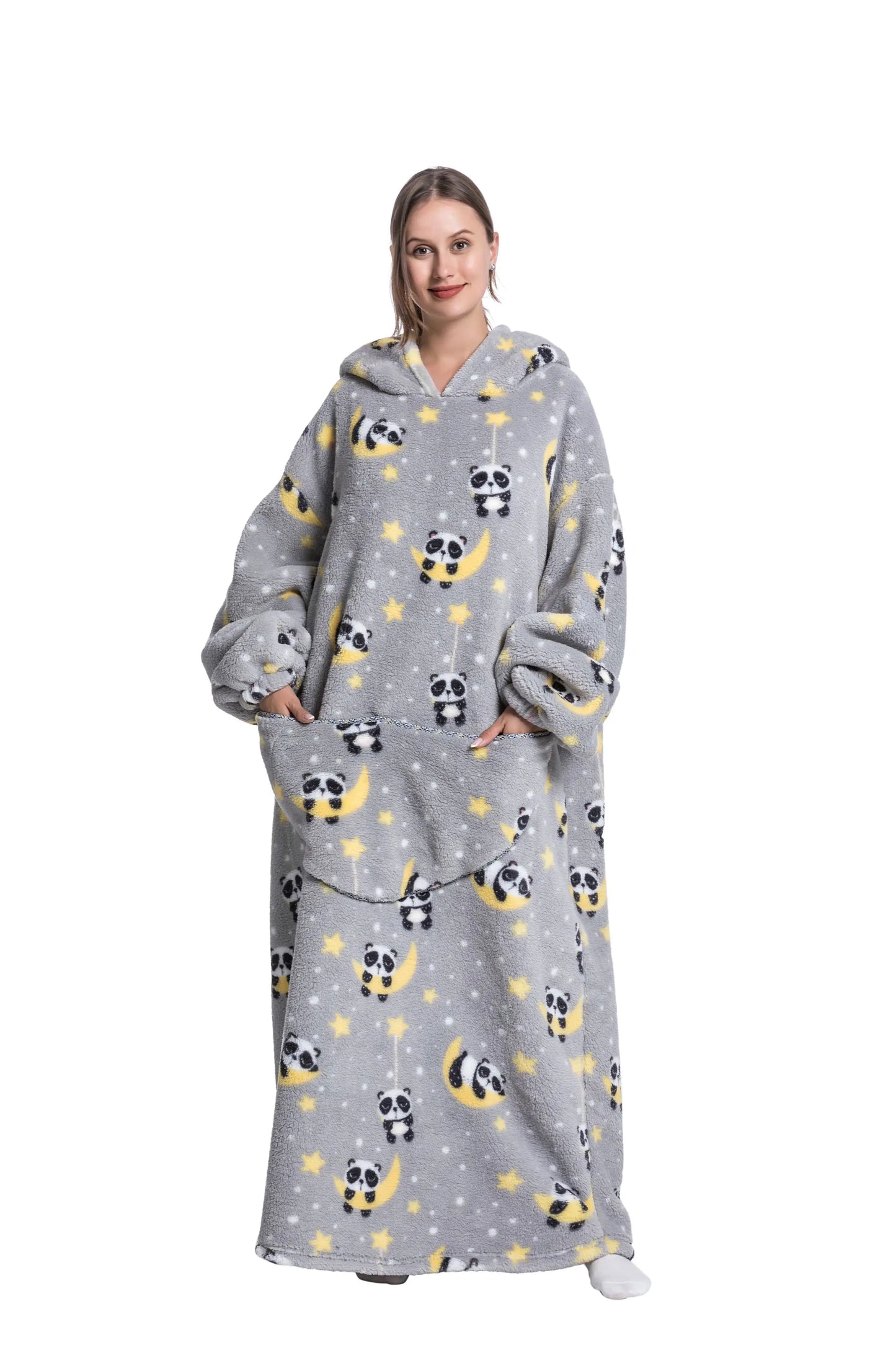 Cute Cartoon Print Hoodie Blanket