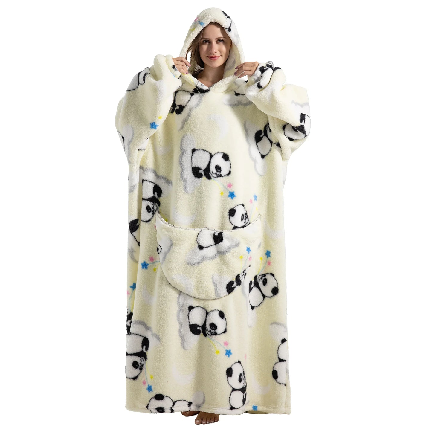 Cute Cartoon Print Hoodie Blanket