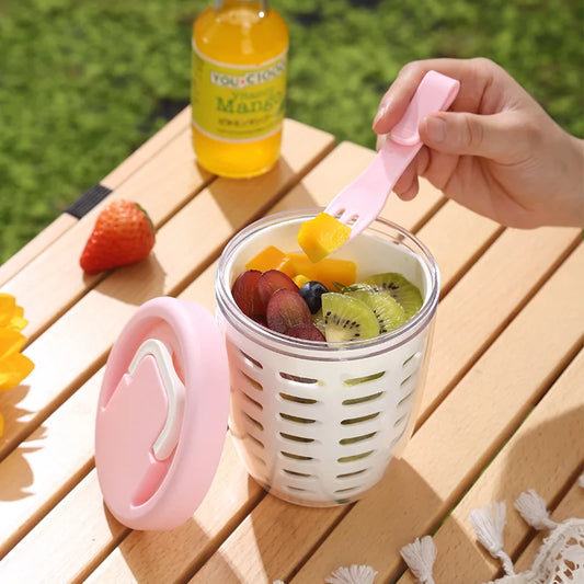 Fruit Salad Storage Cup With Lids and Fork