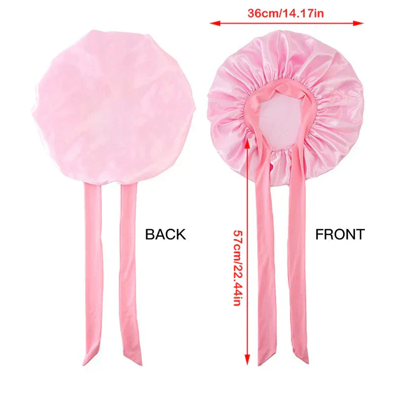 Double Layered Satin Night Caps Hair Care Bonnet