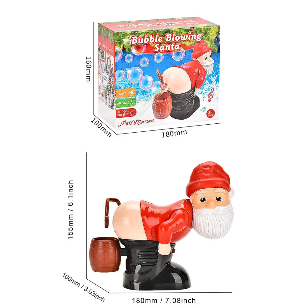 Funny Santa Claus bubble modeling of the fart fart
