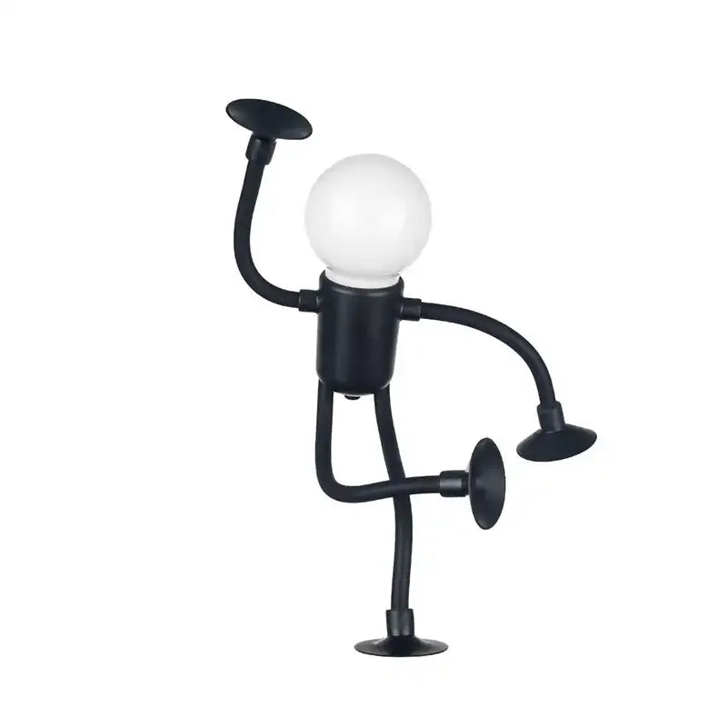 Changeable Shape Funny Sportsman Night Light Cute Creative Mini Cartoon Portable Bulb Suction Cup Lights Bendable Desk Lamp for Tabletop Shelves Decor Decompression Ornaments