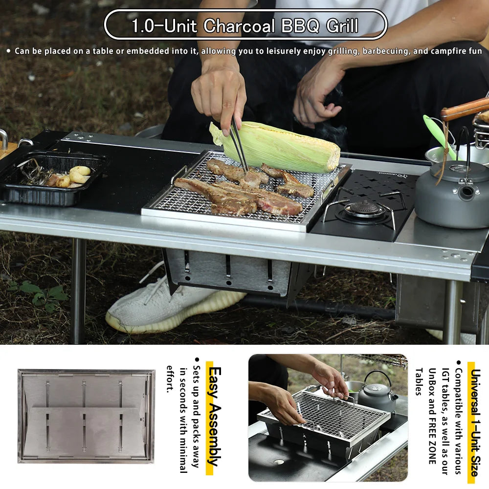 Pocket Stove Outdoor Portable Foldable Storage Indoor And Outdoor Stainless Steel Barbecue Grill