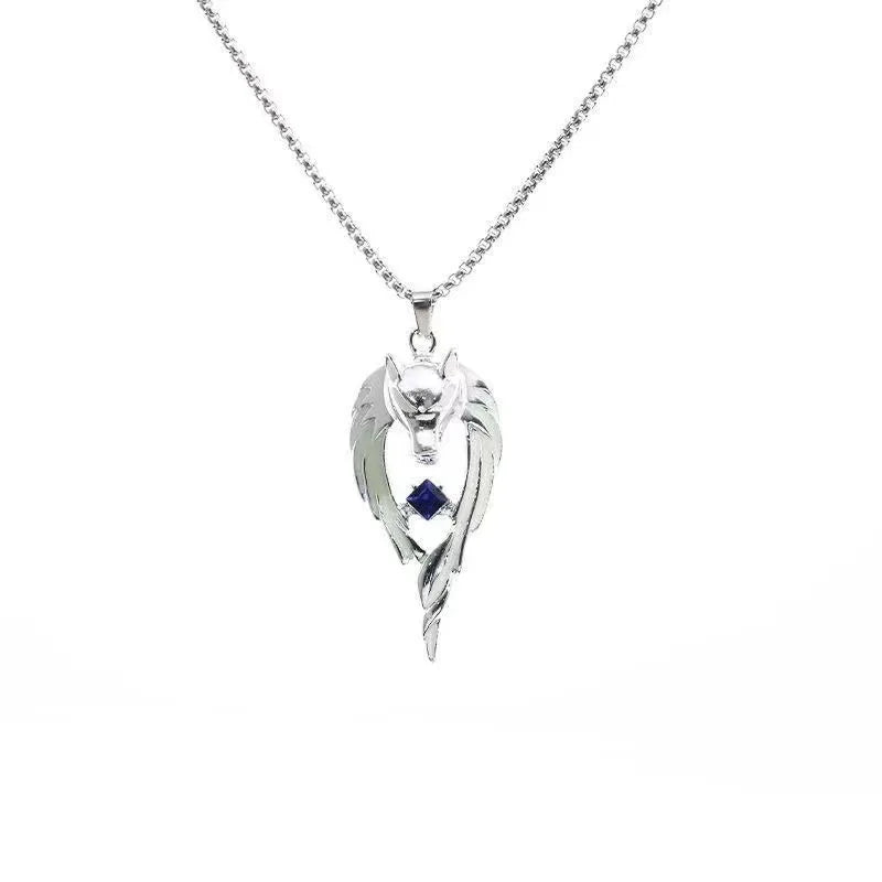 Glowing wolf necklace