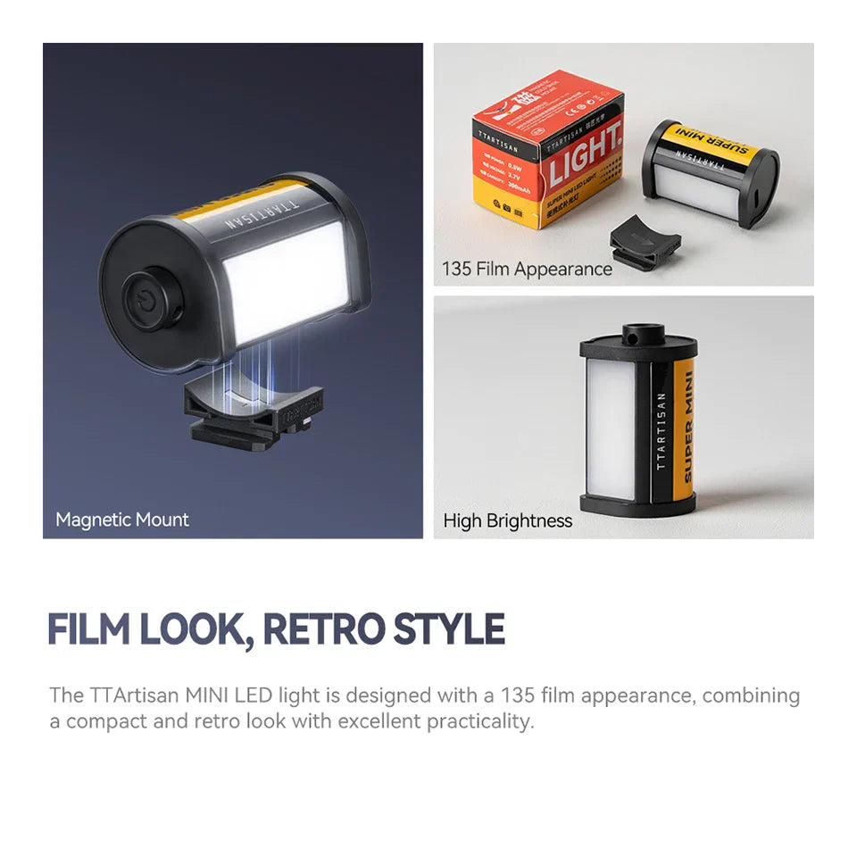 Mini LED Video Light, 3000K/4500K/6000K Magnetic Small Panel Light for Photography, Vlog, Live Streaming