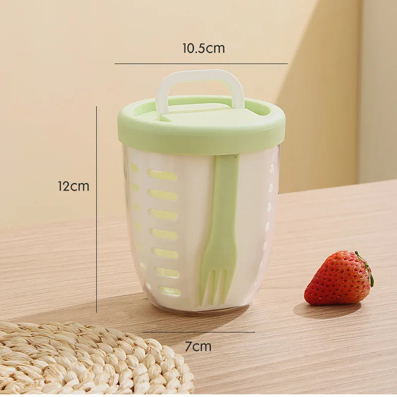 Fruit Salad Storage Cup With Lids and Fork