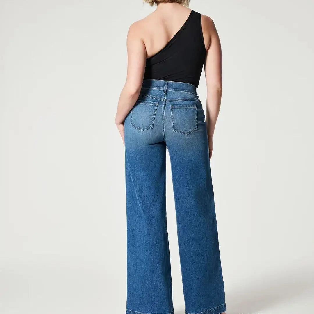 Tummy Control Tall Wide Leg Denim Trouser