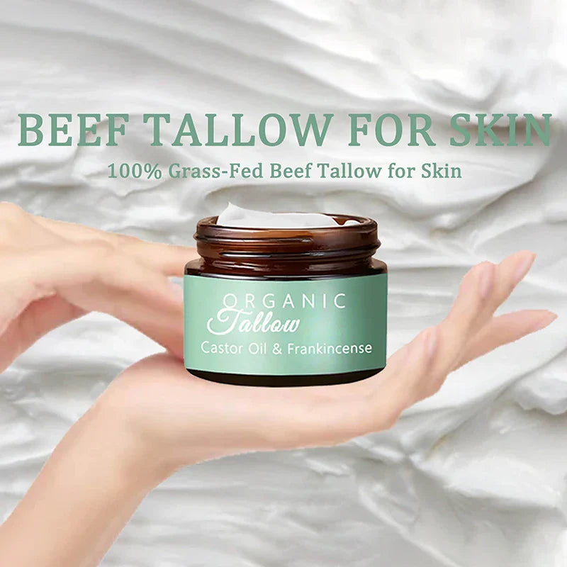 Whipped Tallow Balm with Castor Oil & Frankincense for Natural Skincare & Moisturizing