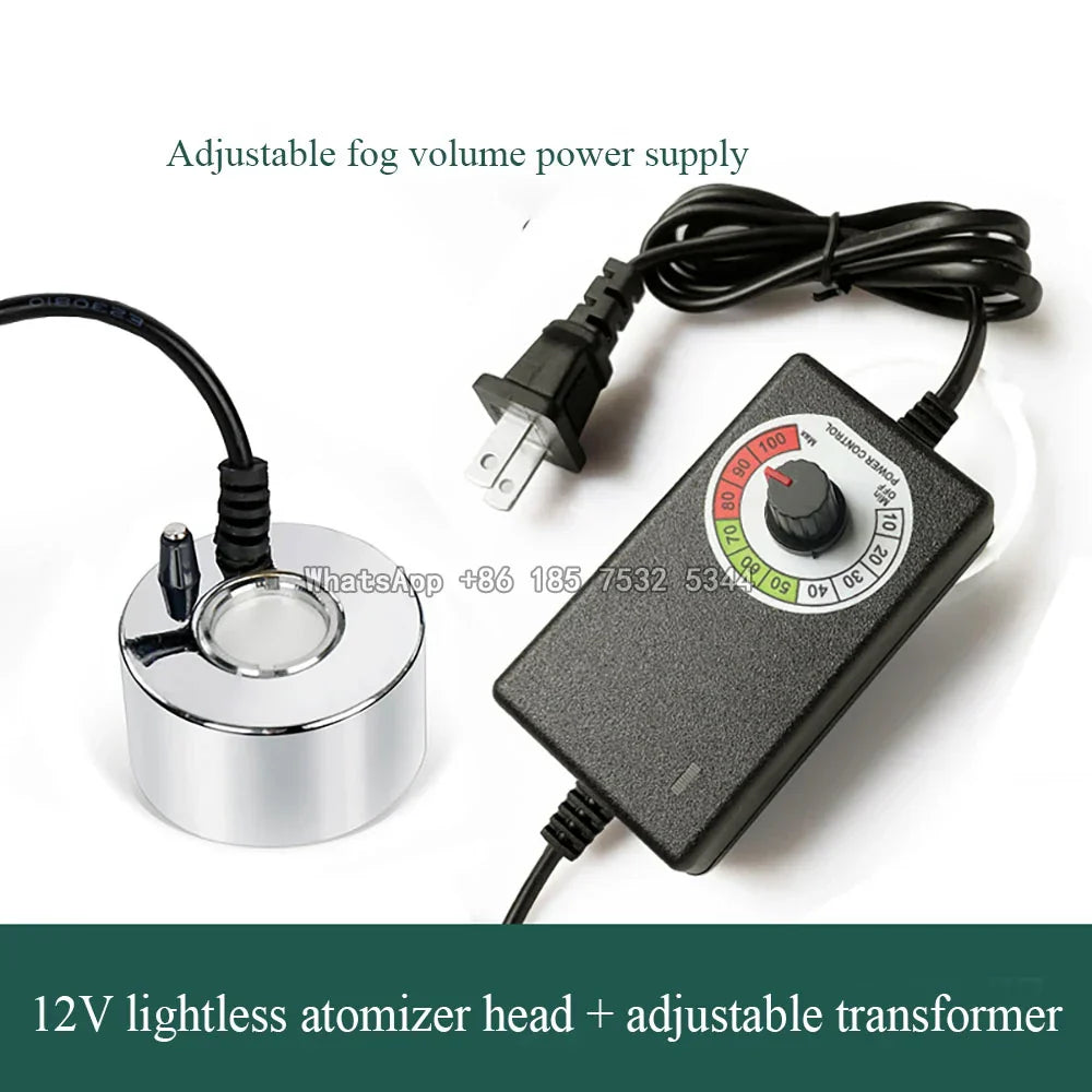 Mist Maker Water Fountain Pond Fogger Air Humidifier Atomizer Mini Fog Machine with 12 Color Changing LED Lights