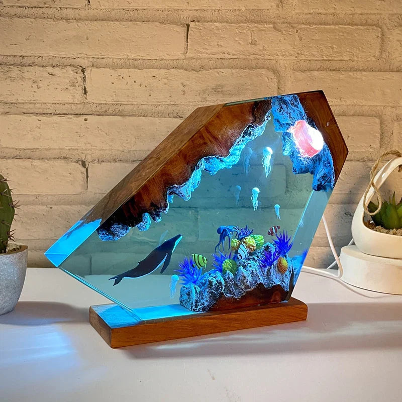 Orca, Turtles and Ray Resin Night Light
