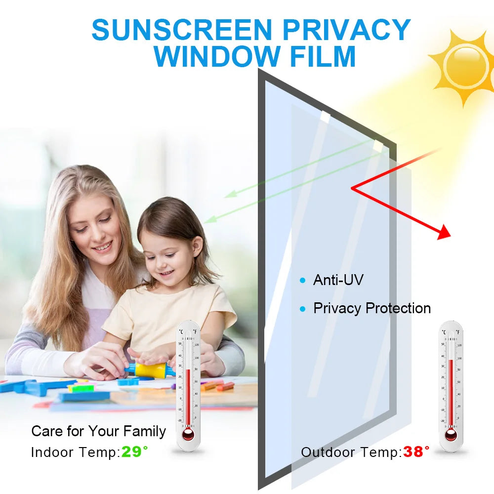 Privacy Sun Blocking Anti UV Reflective Window Film