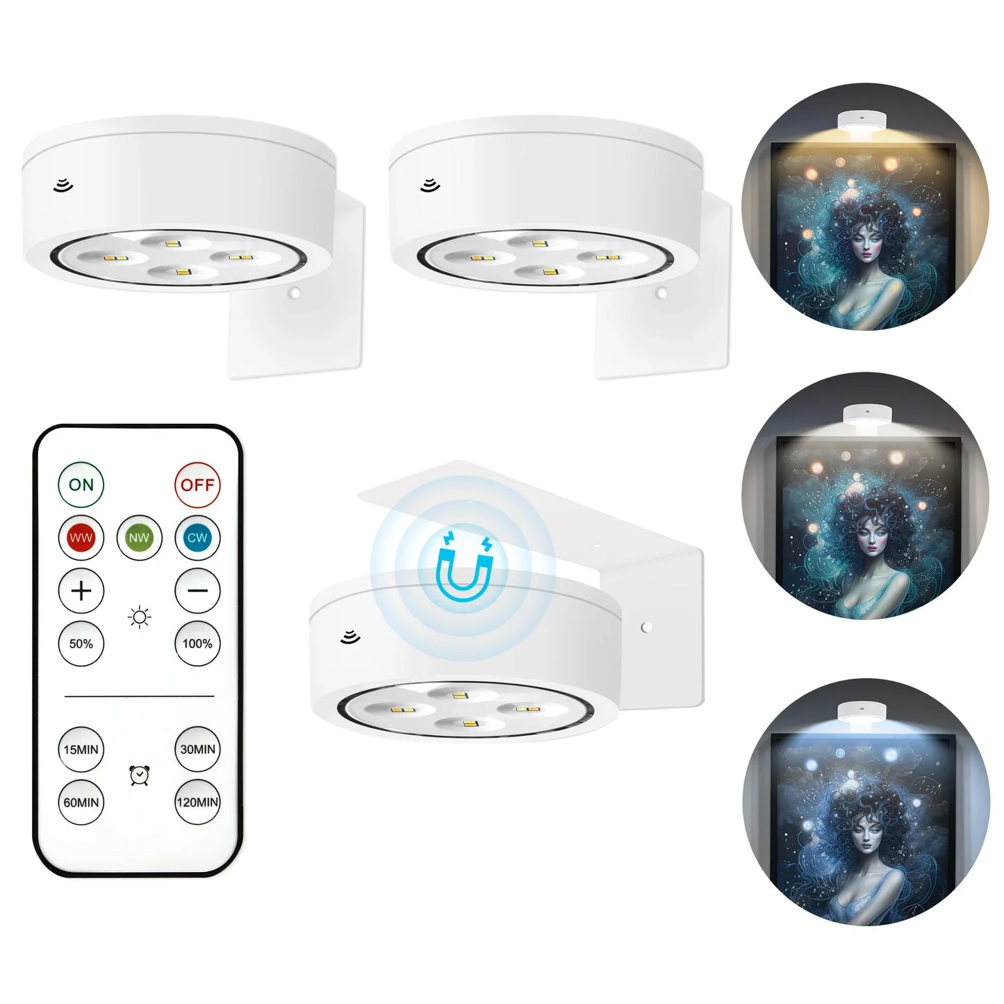 3PCS Magnetic Painting Light with 13 Lighting Modes