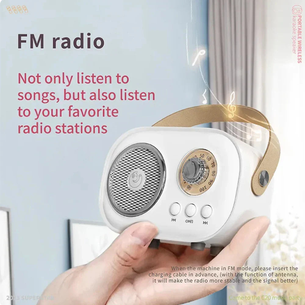 Portable Bluetooth Speaker with Wireless Microphone