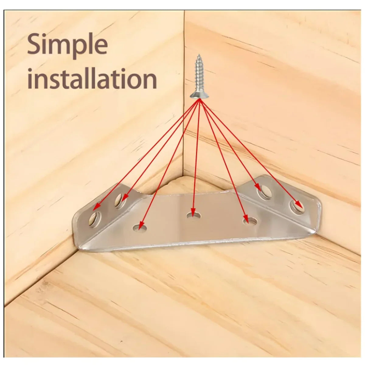 Universal Stainless Steel Furniture Corner Connector（With screws）