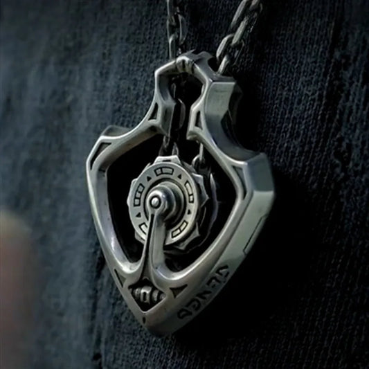 Shuttler Mechanical Rotatable Gear Pendant Necklace