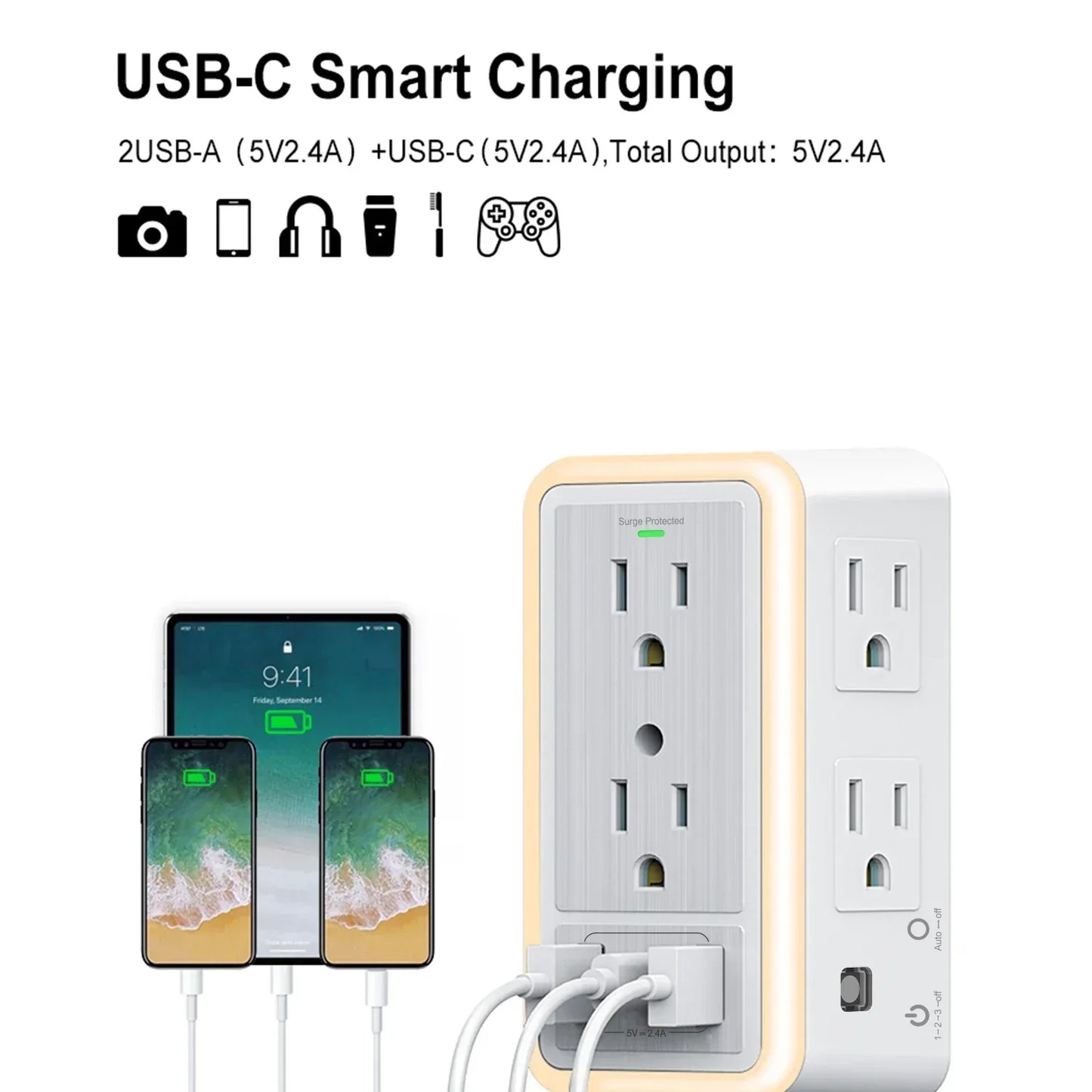 Multi Plug Outlet Surge Protector