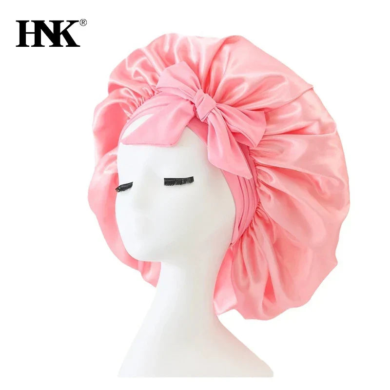 Double Layered Satin Night Caps Hair Care Bonnet