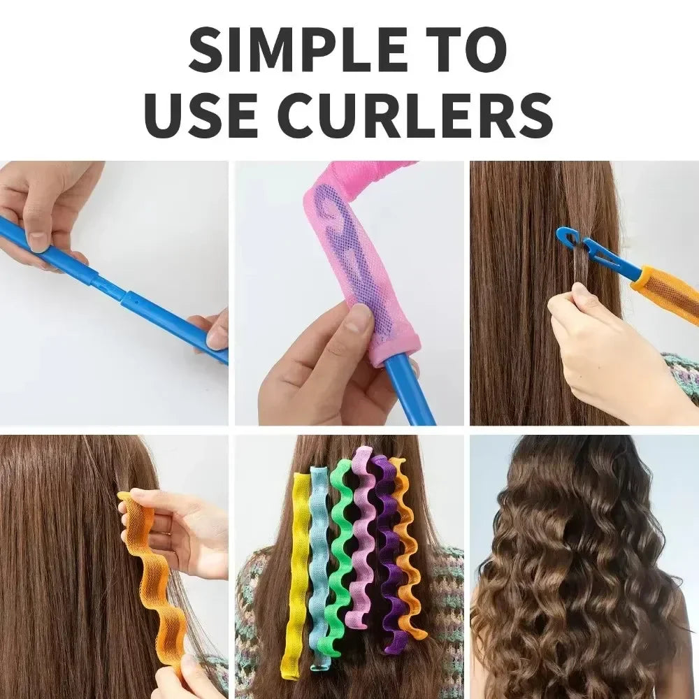 Heatless Waves Hair Curler - 12 pcs