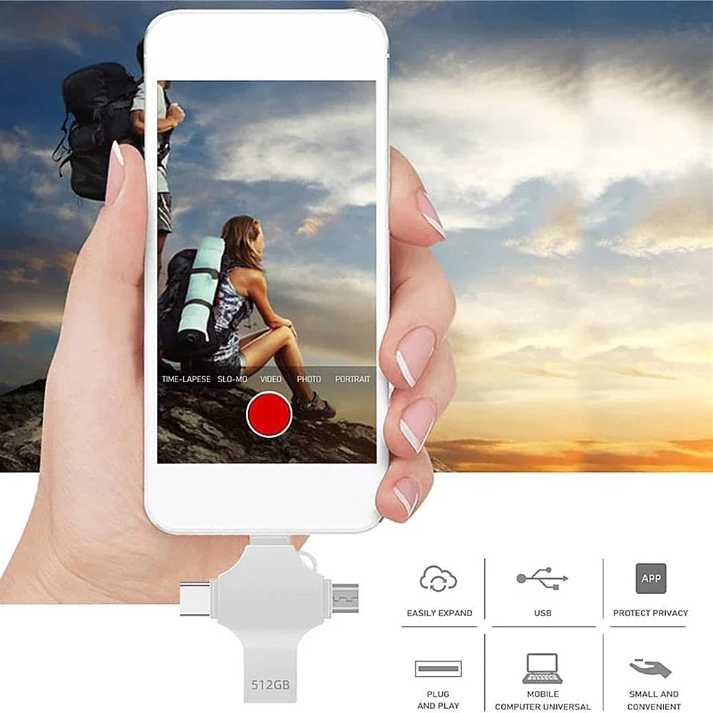 USB Flash Drive, 4-in-1 OTG Memory Stick