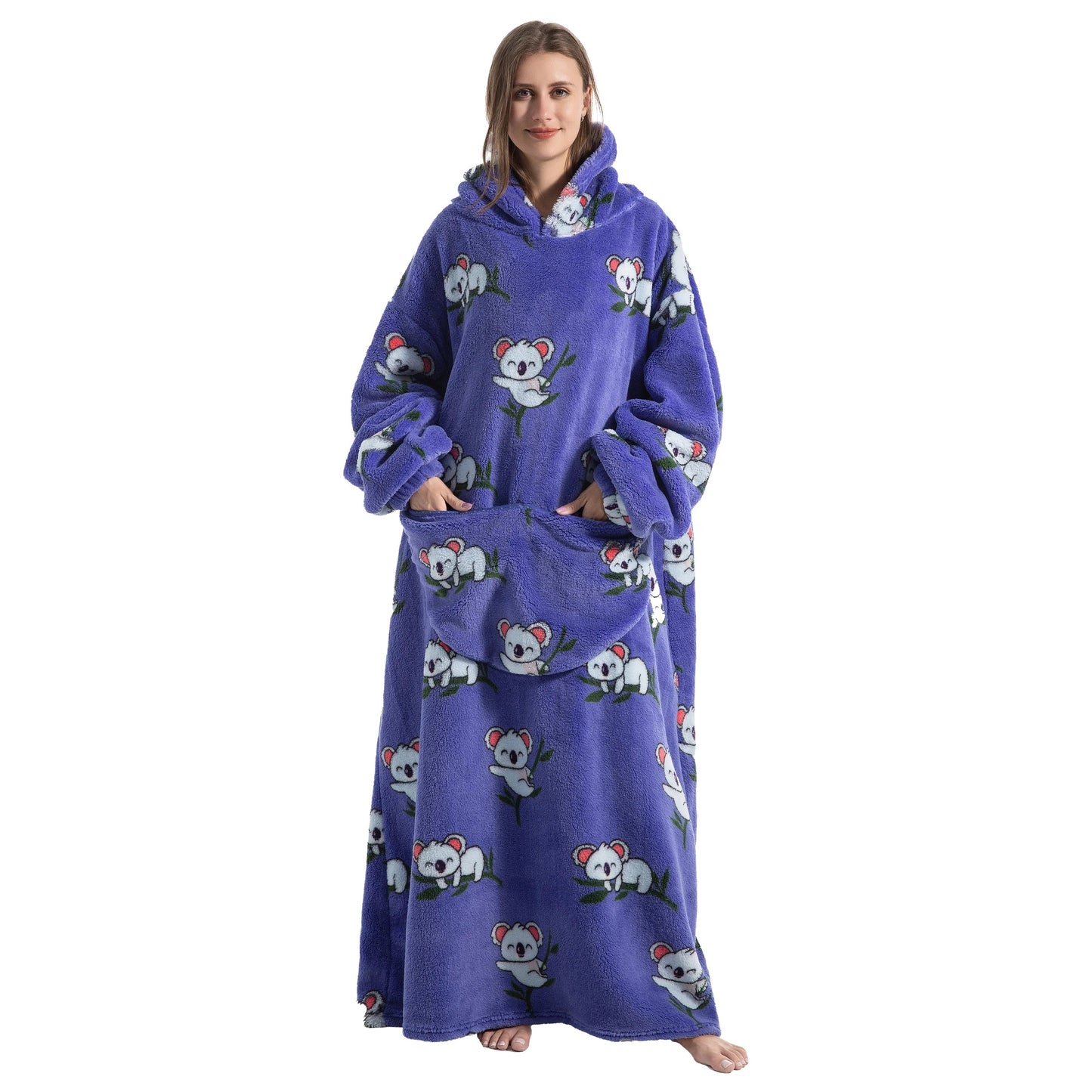 Cute Cartoon Print Hoodie Blanket