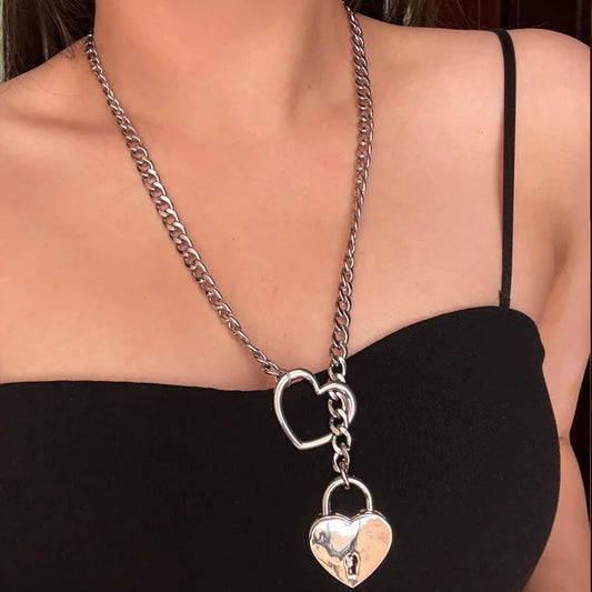 Heart ring Slip Chain Necklace