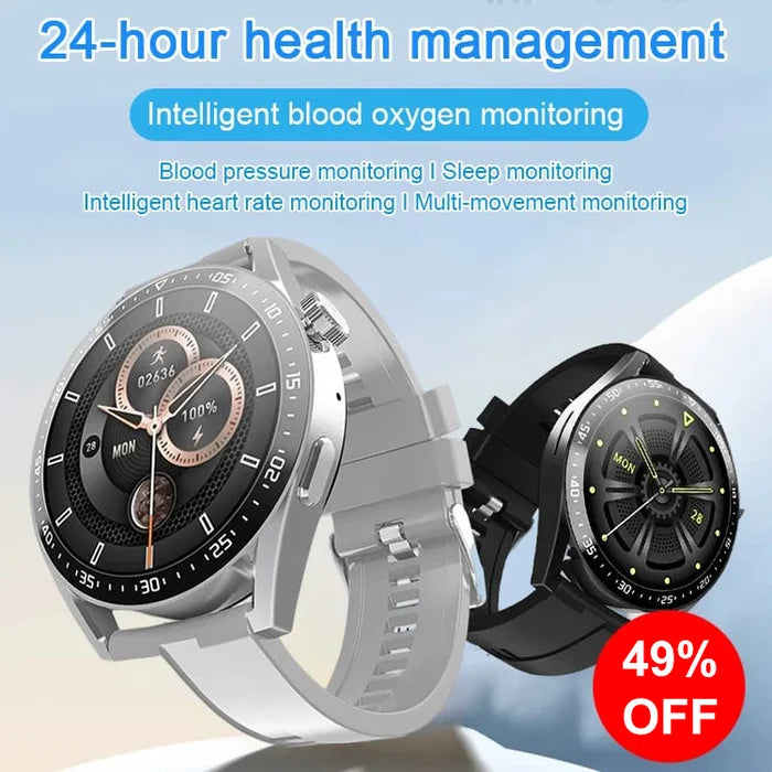 Painless blood sugar health monitoring smart Bluetooth talking watch
