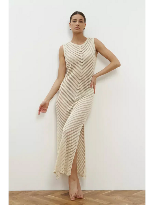 Elegant Split-Front Bodycon Sexy One-Step Dress