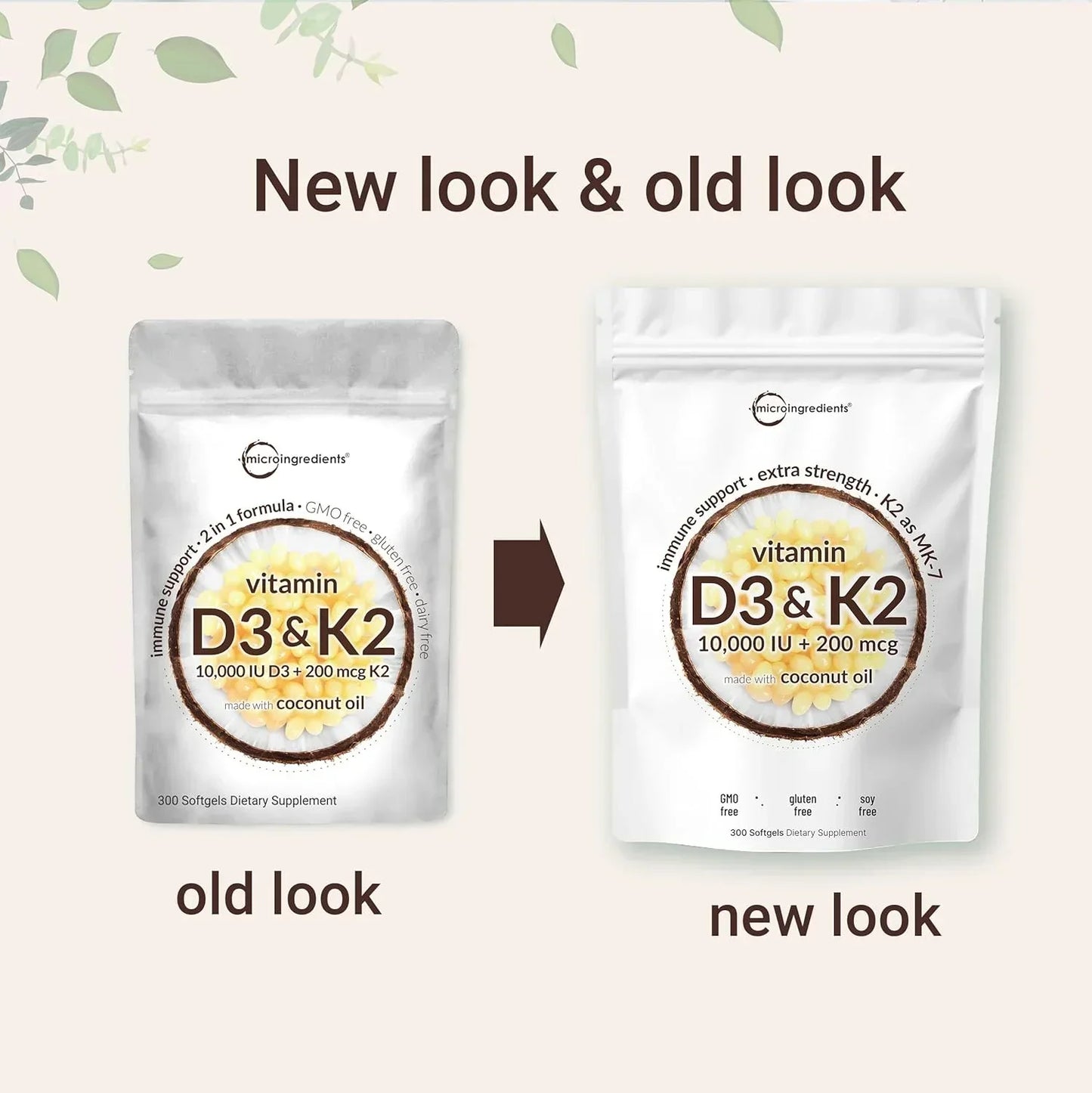 Vitamin D3 K2 Supplement Softgels